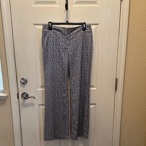Ann Taylor Navy and White Patterned Pants